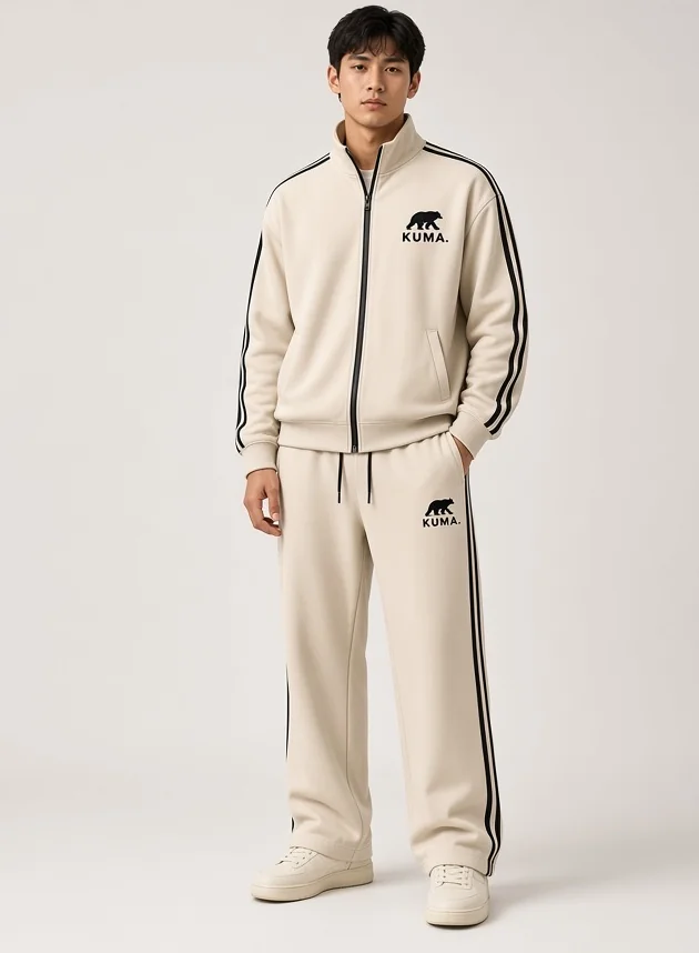 Full-length portrait in Signature Cream.